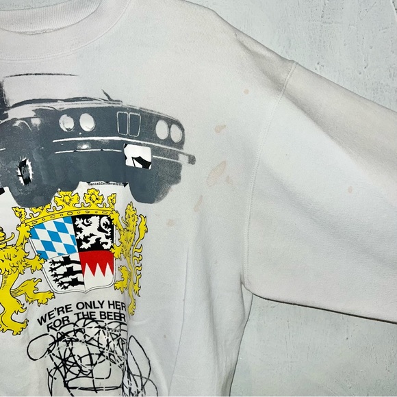 1 of 1 Custom E30 BMW Bavarian Crewneck Sweatshirt Vintage 80s Hanes Size L - Picture 4 of 9